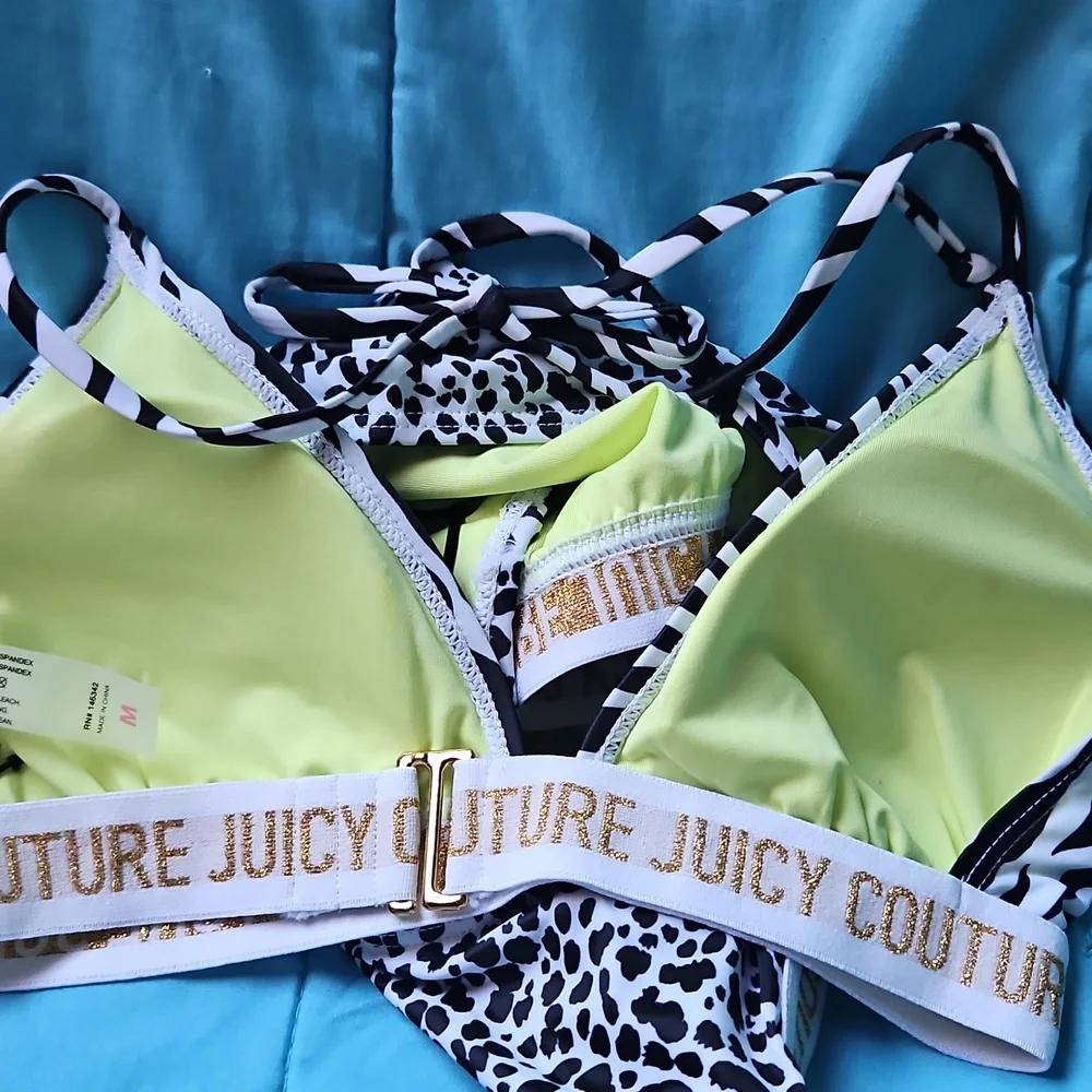 Juicy Couture Black and White Animal Print Bikini - Picture 7 of 7